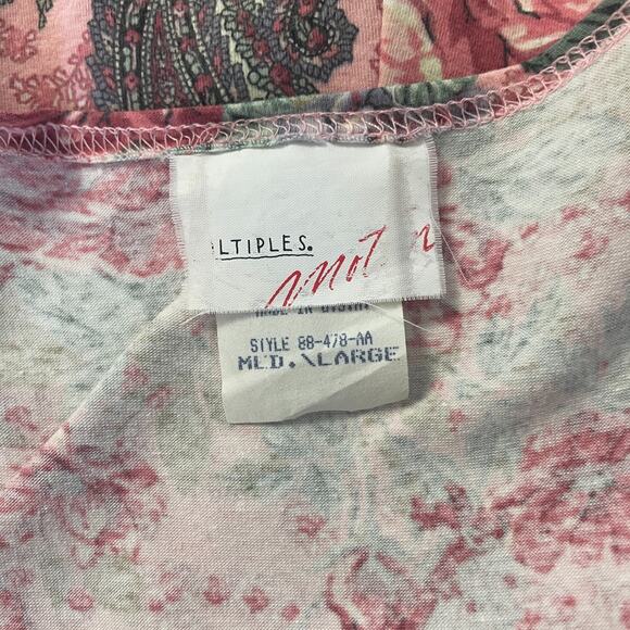 Vintage Jumpsuit Size Medium Large Pink Paisley Lounge Stretch Comfort Retro 90s - Picture 8 of 13